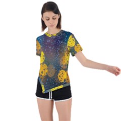  Raindrops Window Glass Asymmetrical Short Sleeve Sports Tee by artworkshop