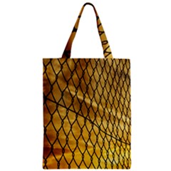 Chain Link Fence Sunset Wire Steel Fence Zipper Classic Tote Bag by artworkshop