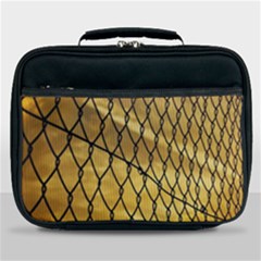 Chain Link Fence Sunset Wire Steel Fence Lunch Bag by artworkshop