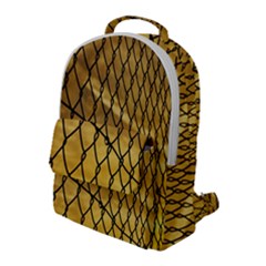 Chain Link Fence Sunset Wire Steel Fence Flap Pocket Backpack (large) by artworkshop