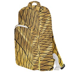 Chain Link Fence Sunset Wire Steel Fence Double Compartment Backpack by artworkshop