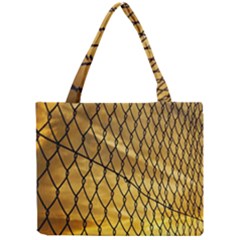 Chain Link Fence Sunset Wire Steel Fence Mini Tote Bag by artworkshop