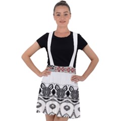 Im Fourth Dimension Black White 12 Velvet Suspender Skater Skirt by imanmulyana