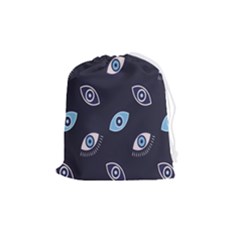 Eyes Evil Eye Blue Pattern Design Drawstring Pouch (medium) by artworkshop