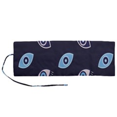 Eyes Evil Eye Blue Pattern Design Roll Up Canvas Pencil Holder (m)