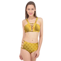 Gold-polkadots Cage Up Bikini Set by nate14shop