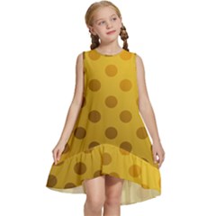 Gold-polkadots Kids  Frill Swing Dress by nate14shop