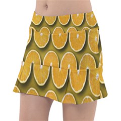 Oranges Slices  Pattern Classic Tennis Skirt by artworkshop