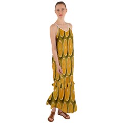 Oranges Slices  Pattern Cami Maxi Ruffle Chiffon Dress by artworkshop