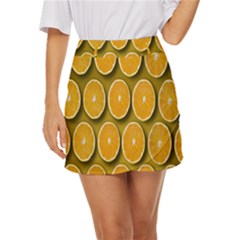 Oranges Slices  Pattern Mini Front Wrap Skirt by artworkshop