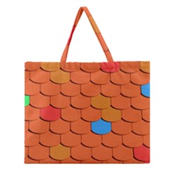 Phone Wallpaper Roof Roofing Tiles Roof Tiles Zipper Large Tote Bag by artworkshop