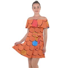 Phone Wallpaper Roof Roofing Tiles Roof Tiles Off Shoulder Velour Dress by artworkshop