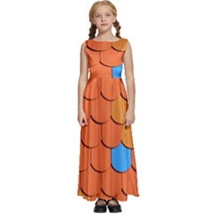 Phone Wallpaper Roof Roofing Tiles Roof Tiles Kids  Satin Sleeveless Maxi Dress by artworkshop