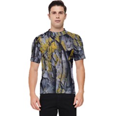 Rock Wall Crevices Geology Pattern Shapes Texture Men s Short Sleeve Rash Guard by artworkshop