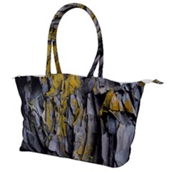 Rock Wall Crevices Geology Pattern Shapes Texture Canvas Shoulder Bag by artworkshop