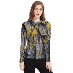 Rock Wall Crevices Geology Pattern Shapes Texture Women s Long Sleeve Rash Guard by artworkshop