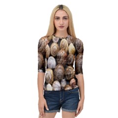 Snail Shells Pattern Arianta Arbustorum Quarter Sleeve Raglan Tee