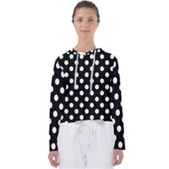 Polka-02 White-black Women s Slouchy Sweat by nate14shop