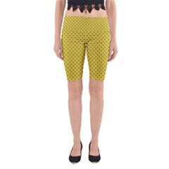 Polka-dots-light Yellow Yoga Cropped Leggings by nate14shop