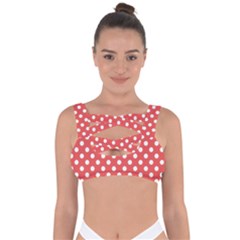 Polka-dots-red Bandaged Up Bikini Top by nate14shop