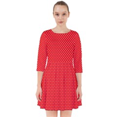 Red-polka Smock Dress