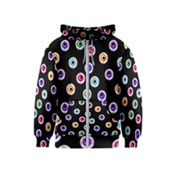 Eye Halloween Pattern Kids  Zipper Hoodie by designsbymallika