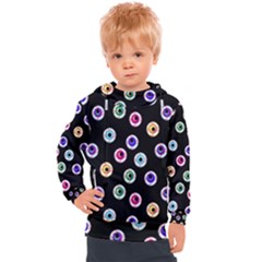 Eye Halloween Pattern Kids  Hooded Pullover by designsbymallika