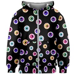 Eye Halloween Pattern Kids  Zipper Hoodie Without Drawstring by designsbymallika