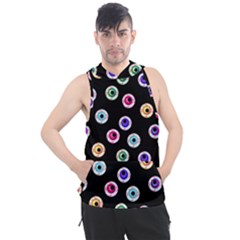 Eye Halloween Pattern Men s Sleeveless Hoodie by designsbymallika