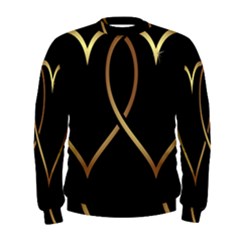 A-heart-black-gold Men s Sweatshirt by nate14shop