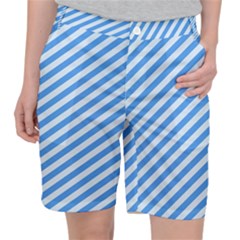 Stripes-lines Blue Pocket Shorts