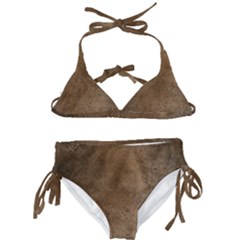 Background-wood Pattern Dark Kids  Classic Bikini Set by nate14shop