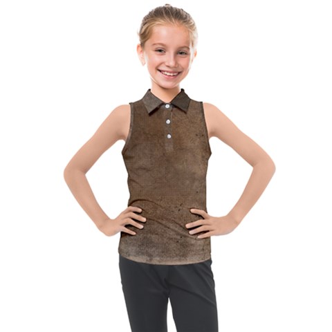 Background-wood Pattern Dark Kids  Sleeveless Polo Tee by nate14shop