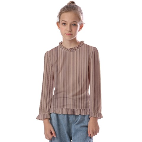 Background-wood Pattern Kids  Frill Detail Tee by nate14shop