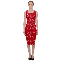 Christmas Pattern,love Red Sleeveless Pencil Dress by nate14shop