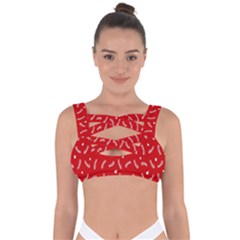 Christmas Pattern,love Red Bandaged Up Bikini Top by nate14shop