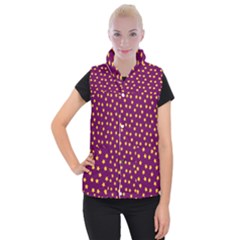 Stars,yellow Purple Women s Button Up Vest by nate14shop