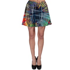 Color-background-structure-lines- Skater Skirt