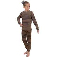 Texture Wood,dark Kids  Long Sleeve Set  by nate14shop