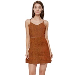 Brown Short Frill Dress