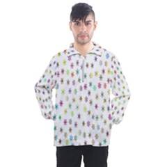 Snowflakes,colors Of The Rainbow Men s Half Zip Pullover by nateshop