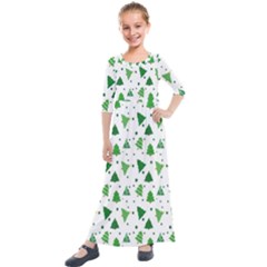 Christmas-trees Kids  Quarter Sleeve Maxi Dress by nateshop