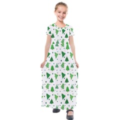 Christmas-trees Kids  Short Sleeve Maxi Dress by nateshop