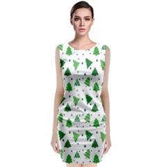 Christmas-trees Sleeveless Velvet Midi Dress by nateshop