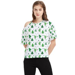 Christmas-trees One Shoulder Cut Out Tee by nateshop