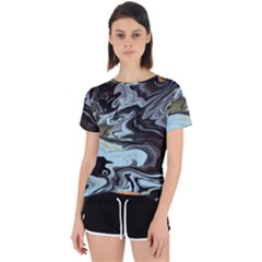 Abstract Painting Black Open Back Sport Tee