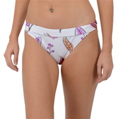 Leaves-pink Band Bikini Bottom