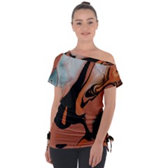 Paint Off Shoulder Tie-up Tee