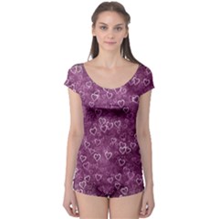 Background Purple Love Boyleg Leotard 