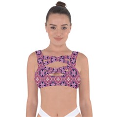 Abstract-background-motif Bandaged Up Bikini Top